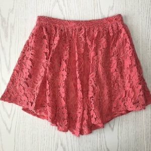 NWOT NBD Make Me Blush Mini Lace Skirt Pink Sorbet